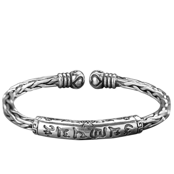 999 Etched Pure  Silver Tribal Cuff Bracelet - Picture 12 of 16